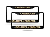 Rico Las Vegas Golden Knights NHL Black Metal (2) Laser License Plate Frame Set