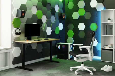 KOBI Flexi - Scrivania elettrica regolabile 138 x 58 cm, in rovere artigianale/nero, altezza regolabile 70-115 cm, pannello LED a memoria, sistema anticollisione