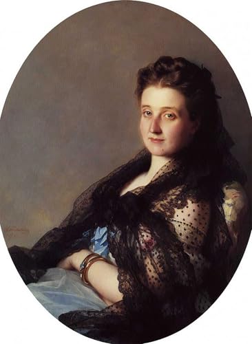 Ritratto di signora Cuadro Famoso Pintura Poster de Lienzo Xaver Winterhalter Decoración Oficina