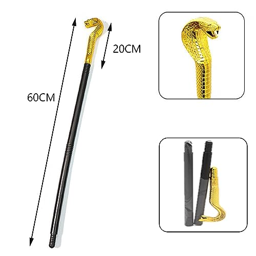MEISH Snake Scepter King Scepter Fancy Dress Costume Accessories Egyptian Pharaoh Scepter for Halloween Cosplay Props Carnival Dress Up(Golden) - Image 2