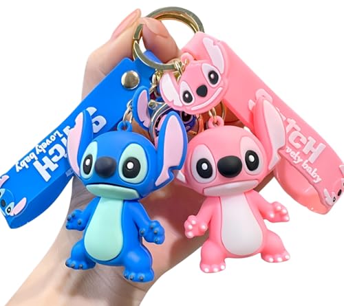 Rawan Fresh 2 Pack Cartoon Keychains For Girls Boys, Cute Pendant Keychains Accessories, Key ring Purse Backpack, Key Accessories Wristlet