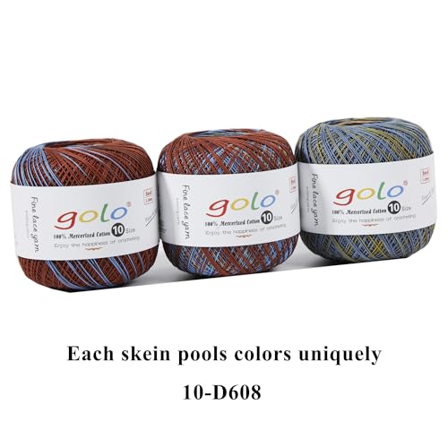 Image of golo Crochet Thread Size10 Space-Dyed Yarn for Hand Knitting D608