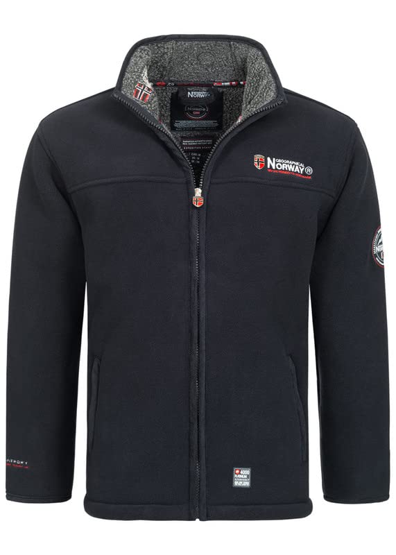 Geographical Norway Distribrands Ubolt Men - Uomo Warm Thick Fleece Zip - Uomo Warm Winter Sweatshirt Jacket Soft - Felpa A Maniche Lunghe Foderata - Ideale Autunno Inverno