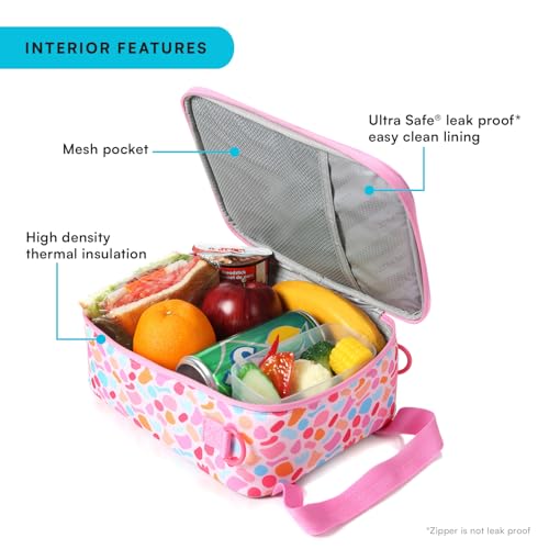 Image of Arctic Zone Urban Lunch Box Combo for Kids with Gel Ice Pack and Sandwich Container, Insulated Bag for Travel Lunch with Adjustable Strap, Tutti Frutti