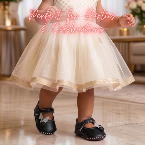 Image of PureSole Baby Girl Ballerina Shoes 6-12 Months | Elegant Party Booties