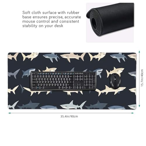 Tapis de souris de jeu grand format avec bords cousus durables