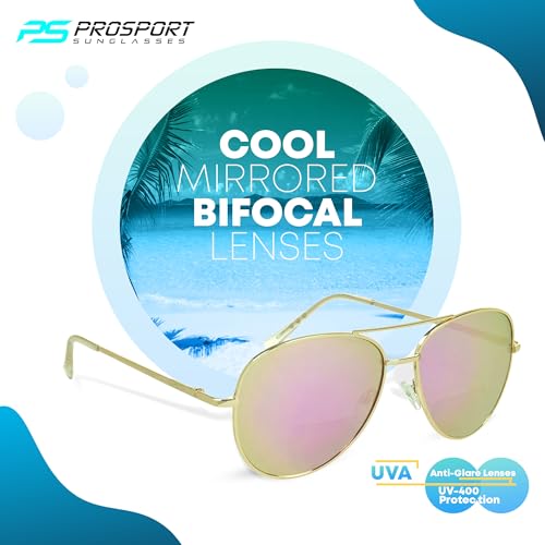 proSPORT Aviator Bifocal Sunglass Reader Flashed Mirror Lens Men Women2