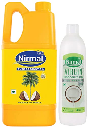 Image of Klf Nirmal 100% Pure Coconut Oil, 1L Jar & Nirmal Cold Pressed Virgin Coconut Oil, 500 Ml