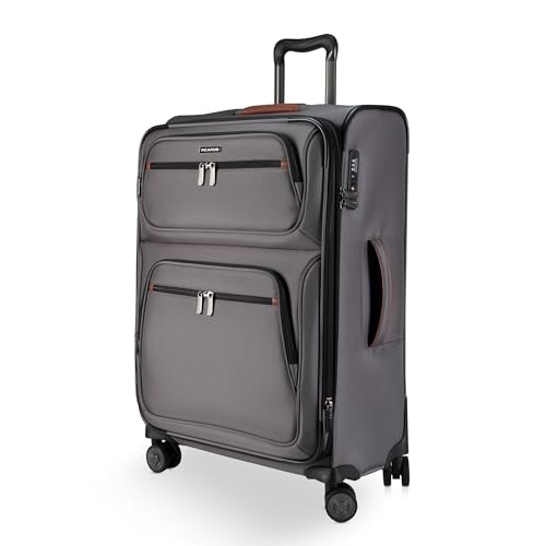 Image of Ricardo Beverly Hills Montecito 3.0 Softside Luggage Collection Expandable Suitcases with Wheels and TSA Lock, 25 inch Medium Check-in (French Gray, 25-inch Medium)