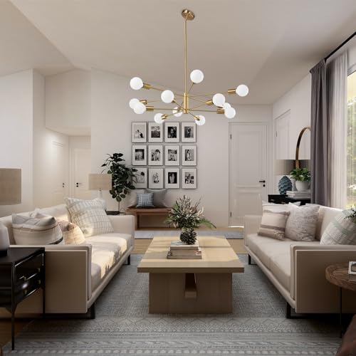 image for RUIYEY Modern Sputnik Chandeliers Light, 12-Light Gold Gold Dining Roo
