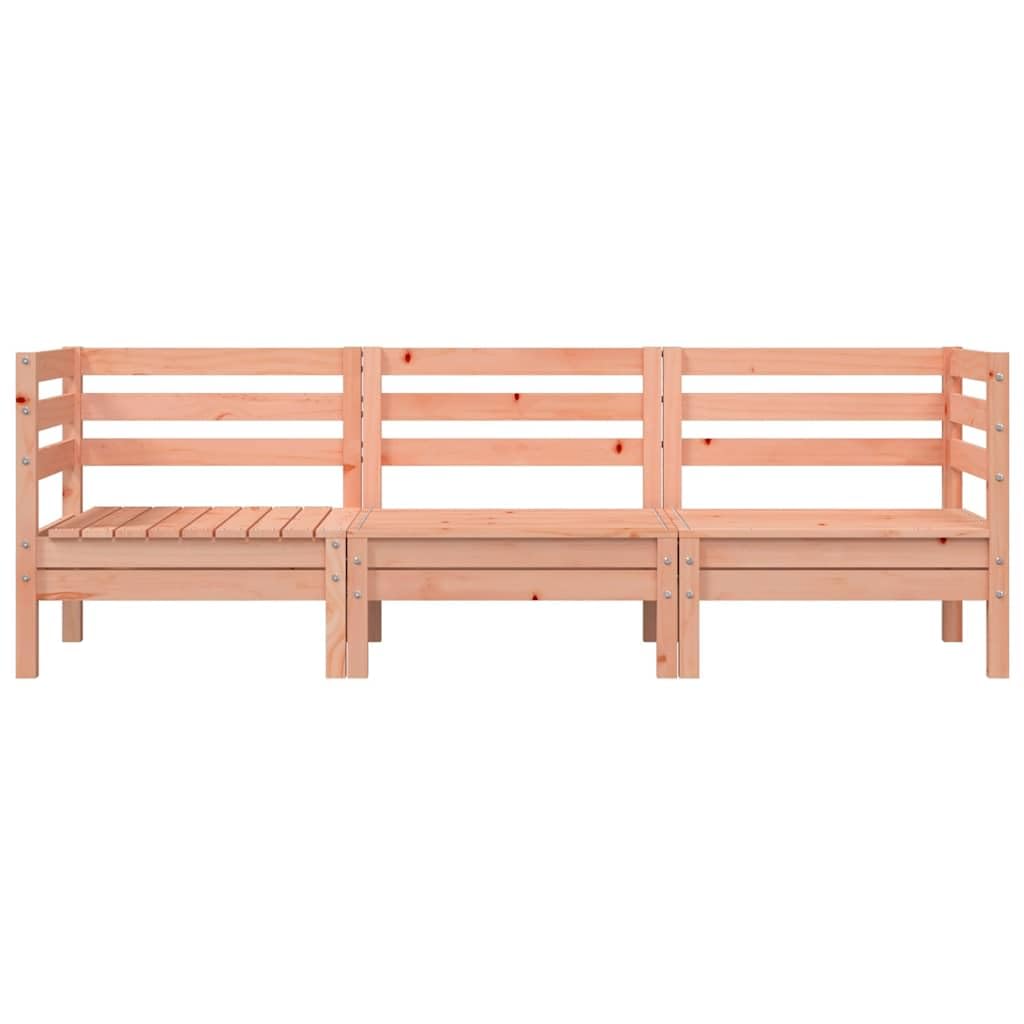 Divano da giardino a 3 posti in legno di Douglas massiccio con design a doghe per terrazza e giardino, mobili modulari da esterno per una seduta comoda, legno durevole