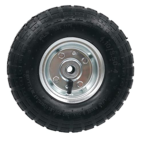 1 Piece 10' Pneumatic Heavy-Duty Wheel, 4.10/3.50-4' Replacement Tires and Wheels with 5/8' Axle...