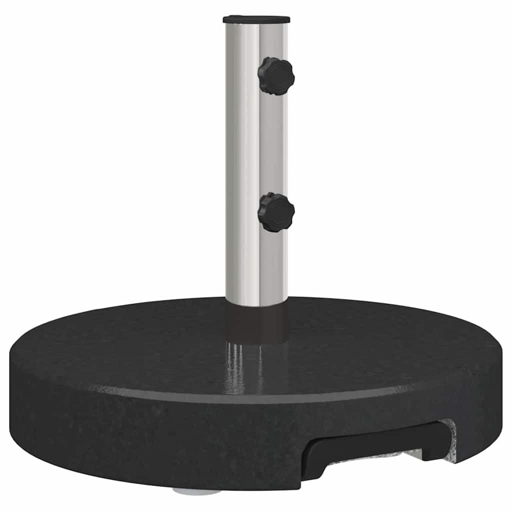 Supporto per ombrellone in granito nero, diametro 45 x 37,5 cm, per ombrellone da mercato, base in acciaio inox con ruote, 29 kg, base pesante per balcone, terrazza, giardino