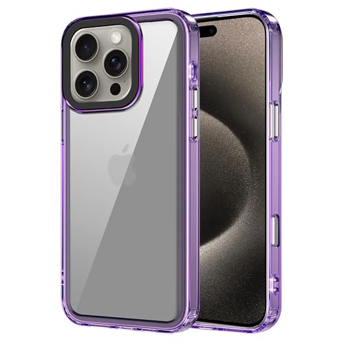 Image of amazon basics Back Case Cover for iPhone 16 Pro Max | Compatible for iPhone 16 Pro Max Back Cover | Case Cover with Camera Protection | (TPU + PC | Translucent Purple)