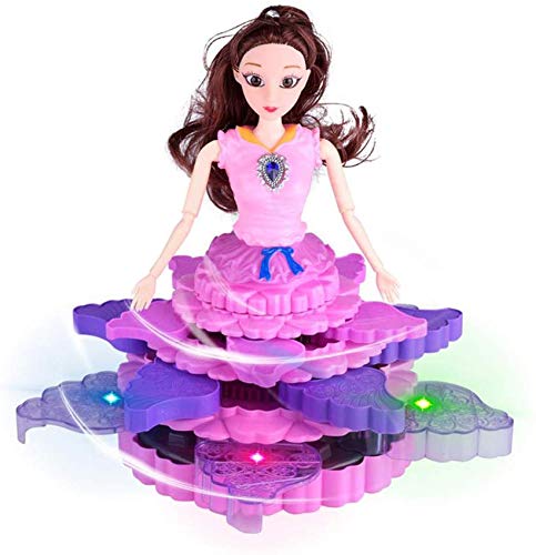 Barodians Dancing Princess Doll 360 Rotation with 3D Lights and Music | Birthday Gift for Girls (B07YMYF2X7) Amazon Price History, Amazon Price Tracker