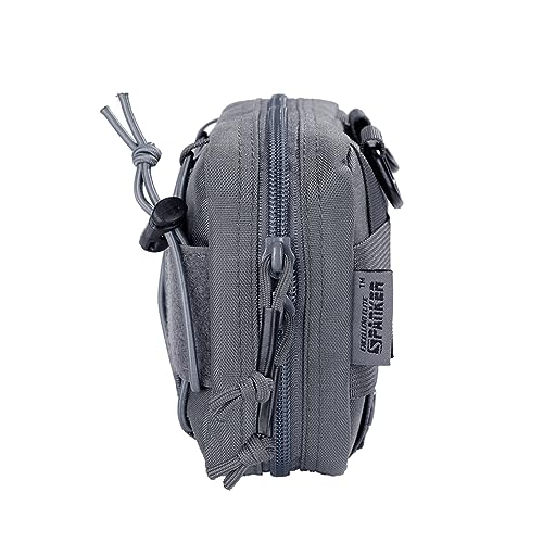 Bolsa táctica militar con correa de hombro acolchada y paneles Molle grises 3