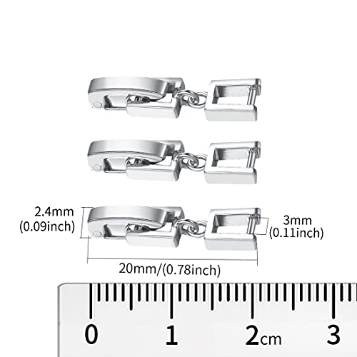 Weimanjewelry Silver/Gold/Rose Gold Plated 3Pcs Fold Over Clasp Set For Bracelet Or Necklace Jewelry Extender (White Gold 3Mm) #TOP1