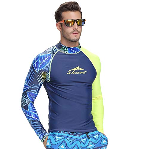 SANANG Herren Langarm Rashguard Shirt Schnorcheln Schwimmen Surfen Tops Tauchen Anzug UV Schutz Beach T-Shirt Cover