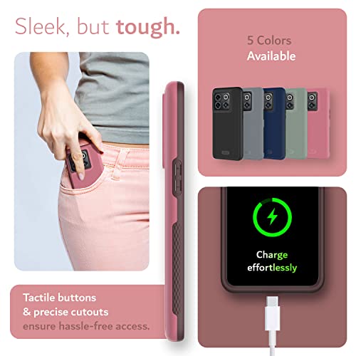 Tudia Dualshield Grip Designed For Oneplus10T Case 5G, [Mergegrip] Shockproof Military Grade Slim Dual Layer Protection For Oneplus 10T 5G Case (Smokey Pink) #TOP5