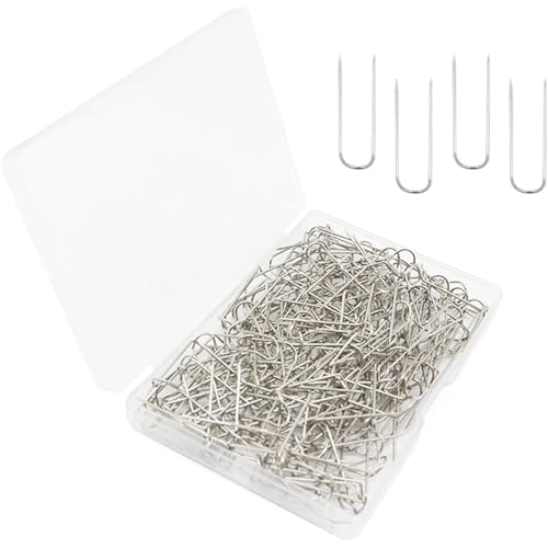 SQXBK 100PCS 23mm U Shaped Needle Fixation Needles Sewing Fabric Positioning Needle Home Decor Card Pins Fixed Sewing Needle for Sewing Jewellery Display Home Decor
