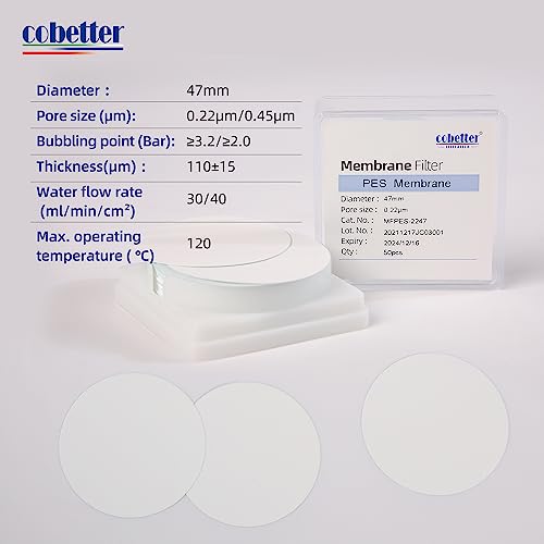 Image of 100 Pieces /Pack PES Disc Membrane Filters Hydrophilic 47mm Diameter 0.22m Pore Size