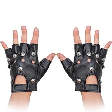 leather biker gloves fingerless