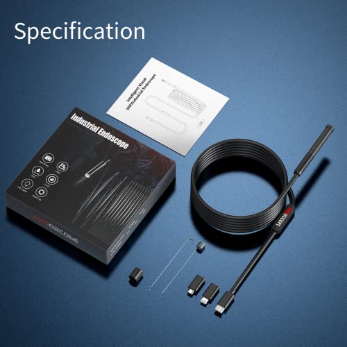 Endoscope Camera With Light,1080P Hd Borescope With 6 Led Lights 9.8Ft Semi-Rigid Snake Cabl,Ip67 Waterproof Industrial Inspection Camera Compatible For Android,Iphone, Ipad #TOP7