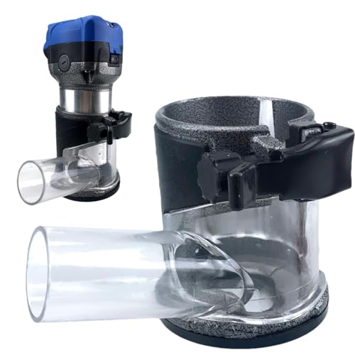 Samuliy Base protectora para recortadora de carpintería, cubierta de polvo para máquina de unión de madera eléctrica con agujeros colectores de polvo, dispositivos de protección de herramientas