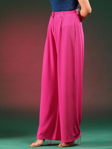 Image of KOTTY Women's High Waist Pleated Wide Leg Trousers