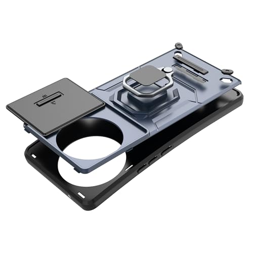 Image of TPU+PC Camshield Pro Case With Slide Camera Protection And Ring Stand Bumper Back Case Cover For Vivo V30E (Black)