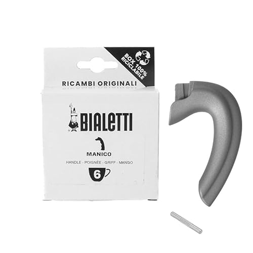 Bialetti - Recambios para Moka Induction 6 tazas 1 mango suave al tacto, antiquemaduras con pasador de acero