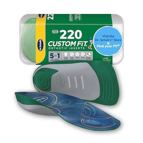 Dr. Scholl’s Custom Fit Orthotics 3/4 Length Arch Support Shoe Inserts - Plantar Fasciitis Relief Insoles for Men and Women, Immediate All-Day Total Lower Body Pain Relief, FSA HSA Eligible, CF220