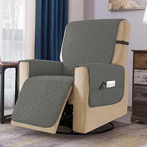 Subrtex Recliner Chair Covers Small Recliner Sofa Slipcovers Reversible Washable Recliner Chair Protector With Elastic Adjustable Strap (Small, Light Gray) #TOP5