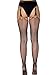 Leg-Avenue womens-Fishnet Stockings With Attached Garter Belt adult exotic hosiery, Scale Black, One Size US