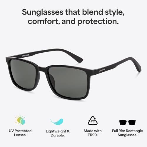 Image of Vincent Chase By Lenskart | Full Rim Square | Polarized Sunglasses Stylish |100% UV Protected | For Men & Women (Large, VC S18707)