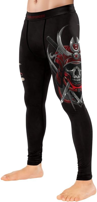 Samurai Men's MMA Spats Leggings Tights Jiu Jitsu BJJ No Gi Compression Leggings for Men