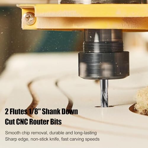 EU_HOZLY 3.175mmX17mm Linkshänder 2 Spiralflötenbits Down Cut Carbide Endmill Cutter Pack 5