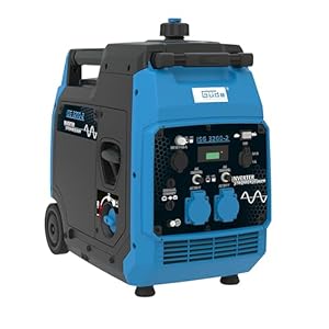 Güde ISG 3200-2 Inverter-stroomgenerator (3200 watt continu vermogen, 2 x 230 volt en 2 x USB, invertertechnologie voor gevoelige apparaten zoals mobiele telefoons of computers) 40721