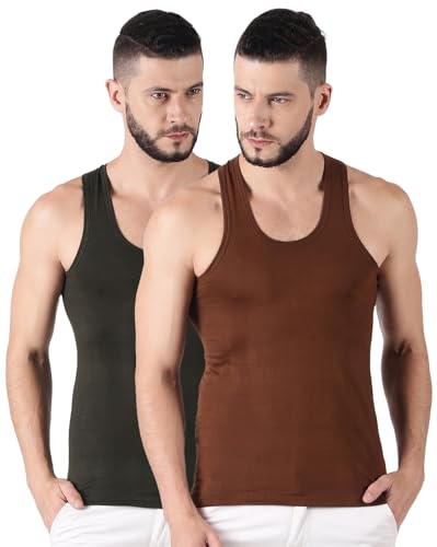 Image of Dollar Lehar Men Combed Cotton Round Neck Vest -Colour May Vary