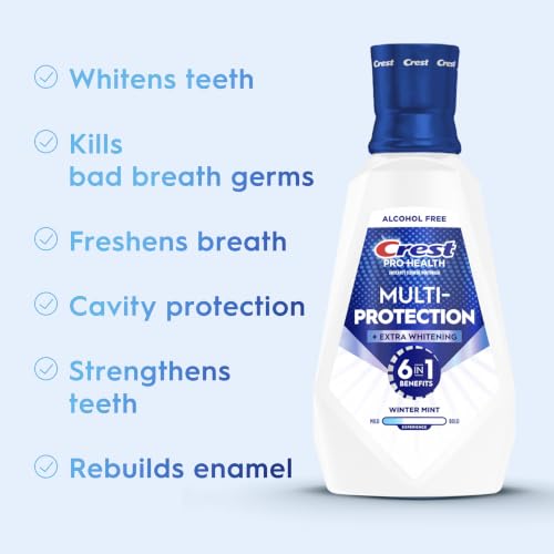 Crest Pro-Health Advanced Mouthwash, Alcohol Free, Extra Whitening, Energizing Mint Flavor, 946 mL (32 fl oz) - Image 5