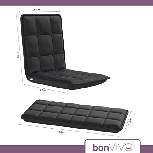bonVIVO Floor Chair with Back Support - Multi-Angle, Foldable Floor Seating for Adults, Kids, Gaming, Reading and Meditation w/Adjustable Backrest - Easy Comfort Style