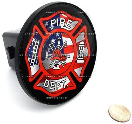 2" Tow Hitch Receiver Plug Cover Insert for SUV's & Trucks - Firefighter Logo Style-9856-6833