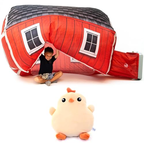 The Original AirFort Farmers Barn + Buddy Chicken Pillow Bundle