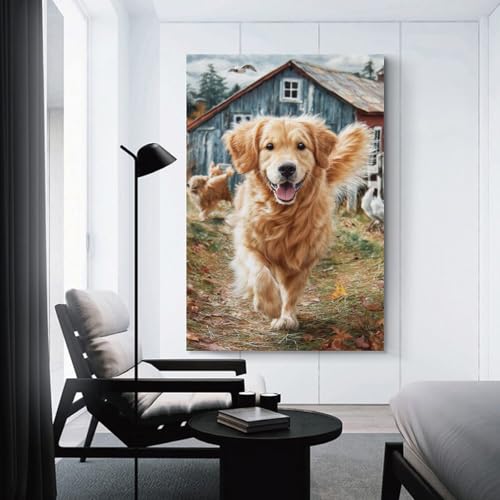 Cuadros decoracion de perro tierno para crear un salon calido y acogedor 3