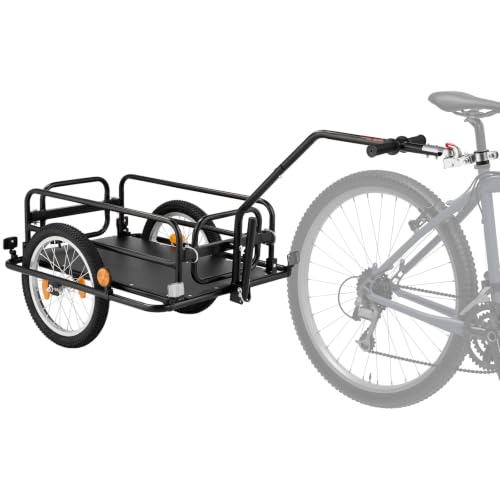 Image of VEVOR Bike Cargo Trailer, 88 /100 /130 /160 lbs Load Capacity, Heavy-Duty Bicycle Wagon Cart, Foldable Compact Storage with Universal Hitch