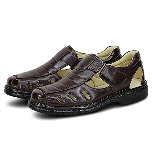 Sandalia masculina solado Antiestresse couro carneiro Decoflex 182 CAFE (39, 182 CAFE)