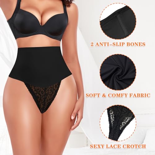 Tummy Control Thong Shapewear for Women High Waist Body Shaper Panties Girdle Lace Shaping Underwear3