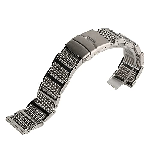 Bracelet de montre en maille acier inoxydable noir 20mm 22mm 24mm
