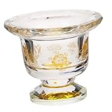 Ciieeo Kristallglas Wasserbecher mit Hohem Fuß Auspicious Buddhistischer Opferschale Kompakt und...