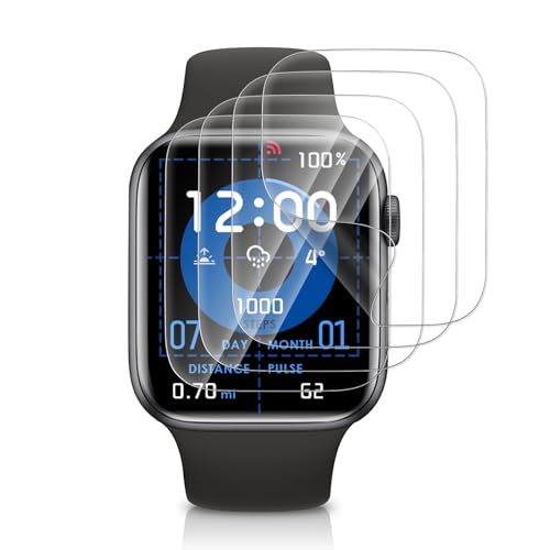 4 Stück für Panzerglas für Apple Watch Series SE2/SE/6/5/4 40mm Schutzfolie, Weich TPU Schutzglas für Apple Watch se 40m...